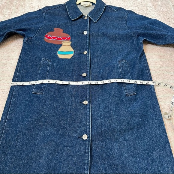 Vintage Lou Sehestedt Long Denim Southwest Mexico Jacket Size Medium Art to Wear - Picture 8 of 16